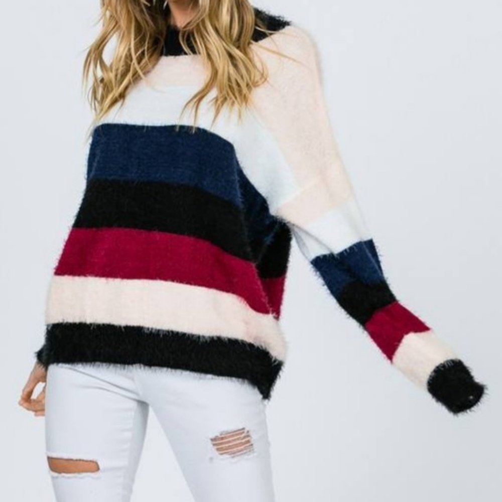 Striped Life Soft Mohair Sweater
